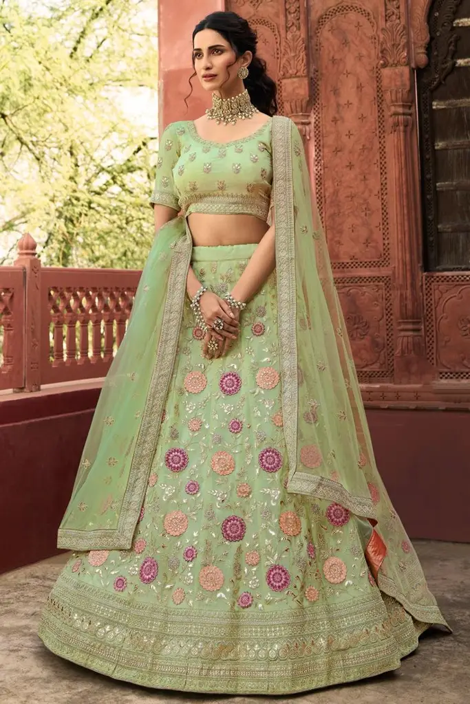 Pastel Organza Bridesmaid Lehenga