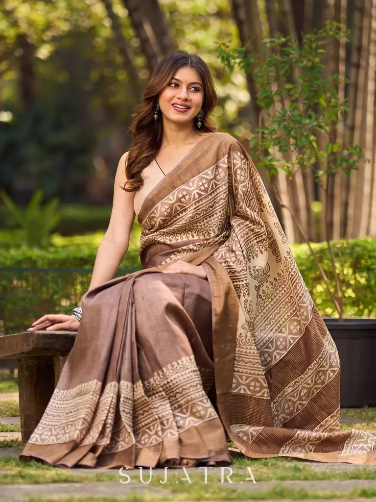 Tussar Silk Printed Saree