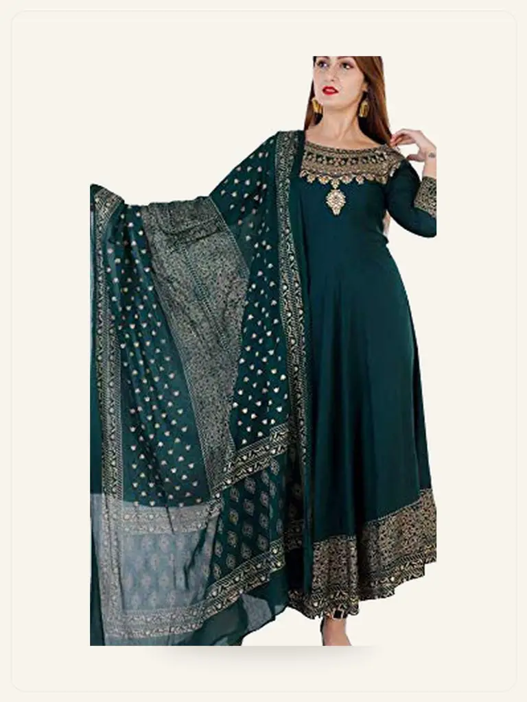 Anarkali Kurta with Dupatta - alternate view