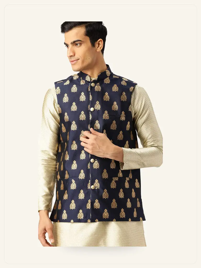 Brocade Nehru Jacket - alternate view