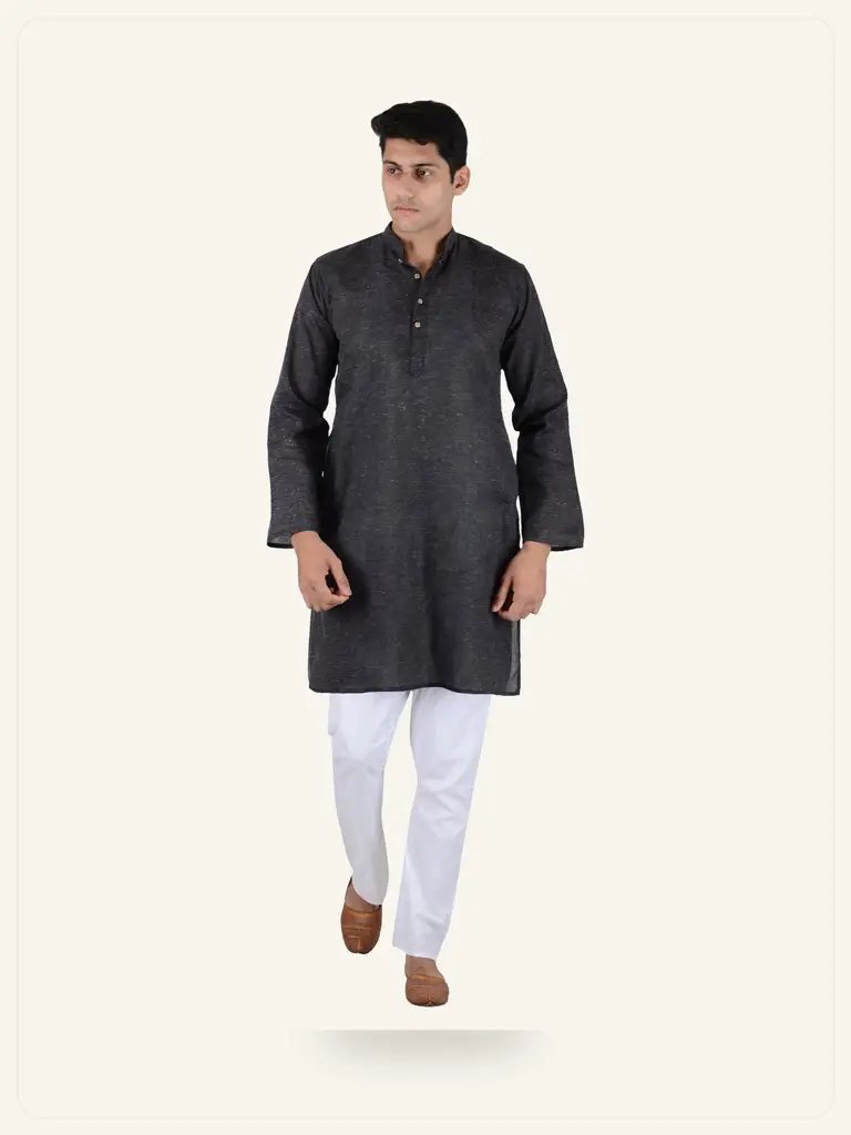 Cotton Kurta Pajama Set - model studio photo