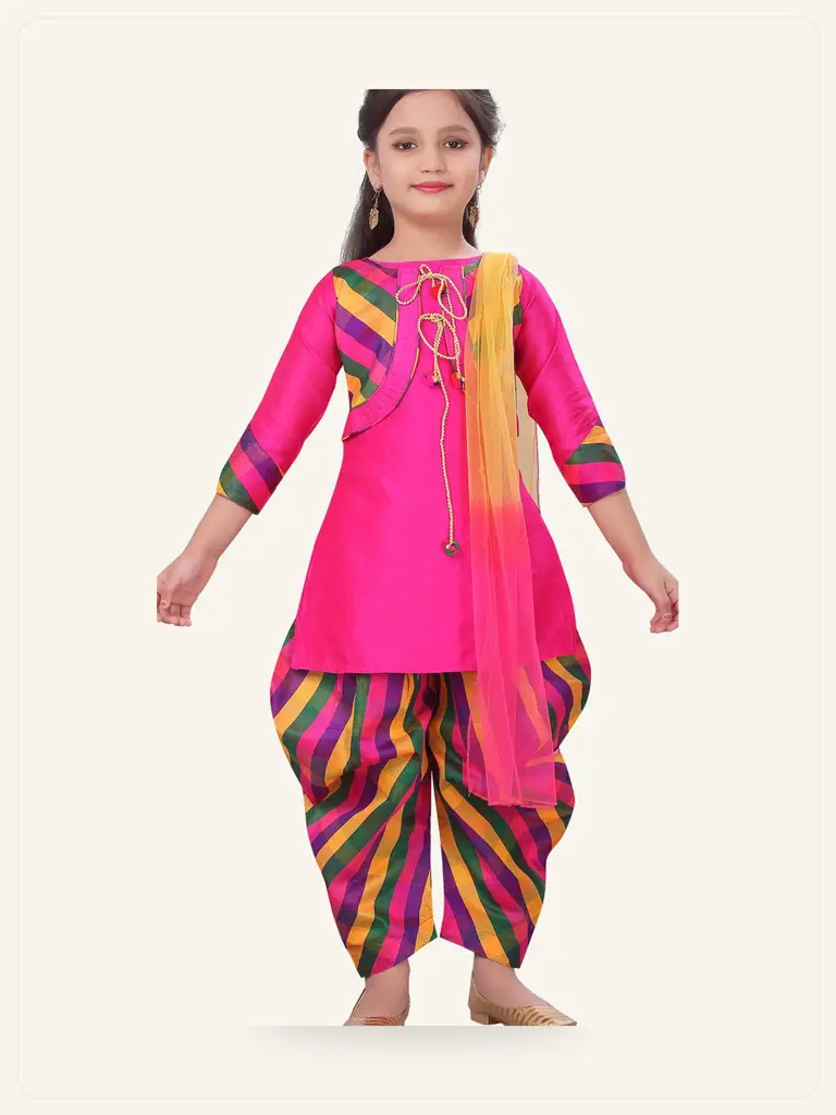 Festive Silk Kurta Sharara Set - alternate view