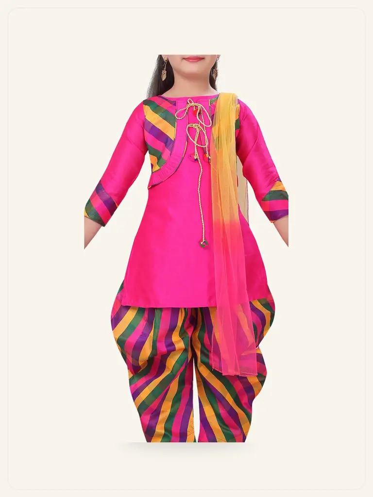Festive Silk Kurta Sharara Set - alternate product photo