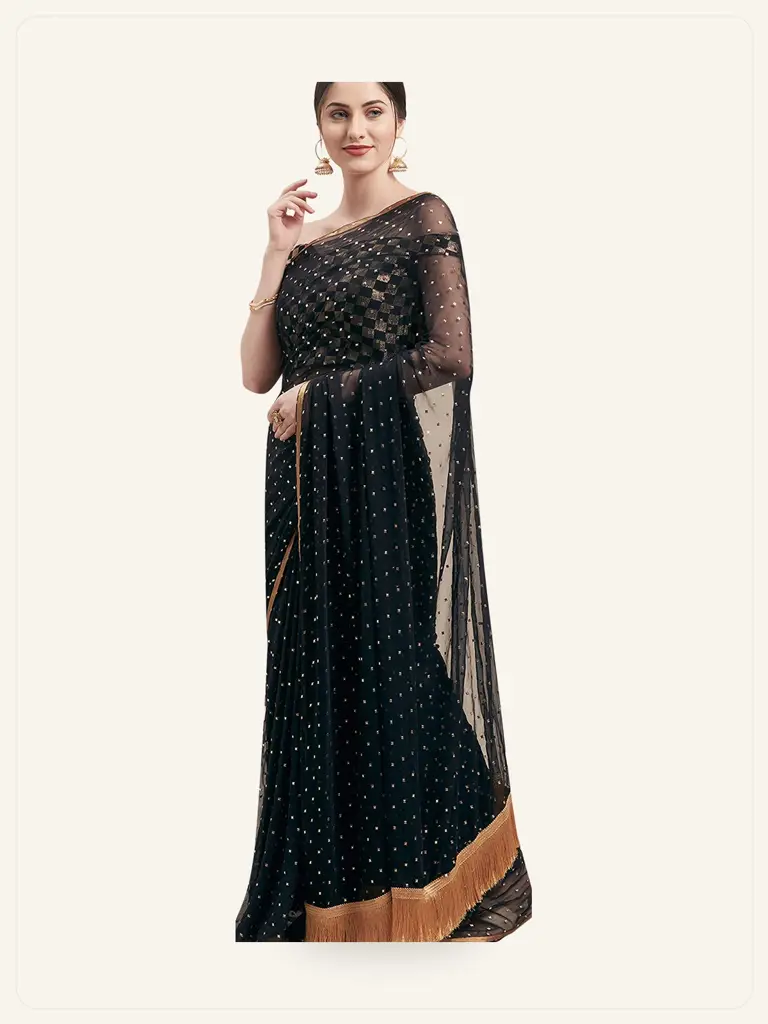 Georgette Sequin Party Saree - alternate view