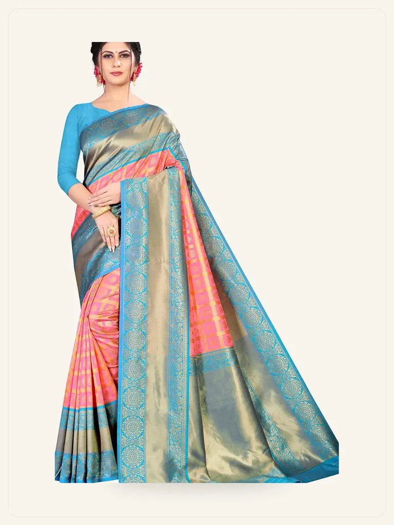 Kanjivaram Zari Border Saree - alternate view