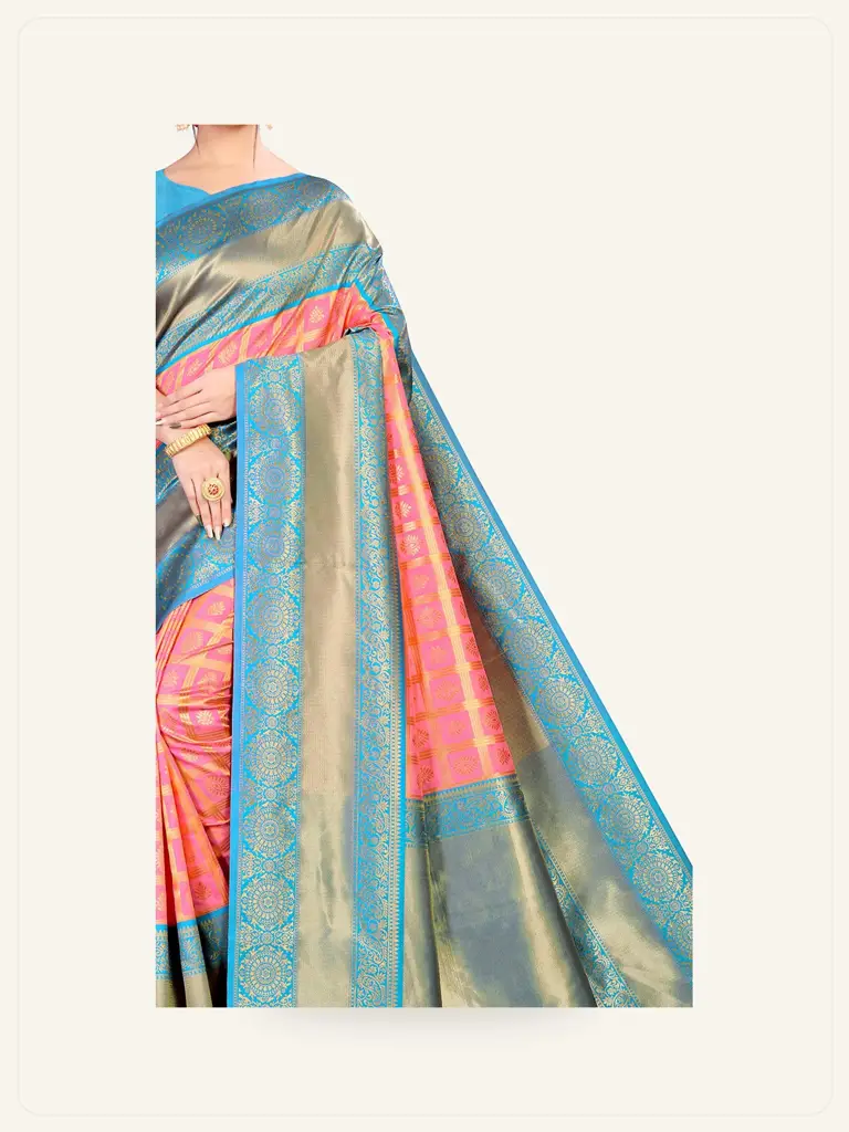 Kanjivaram Zari Border Saree - alternate product photo