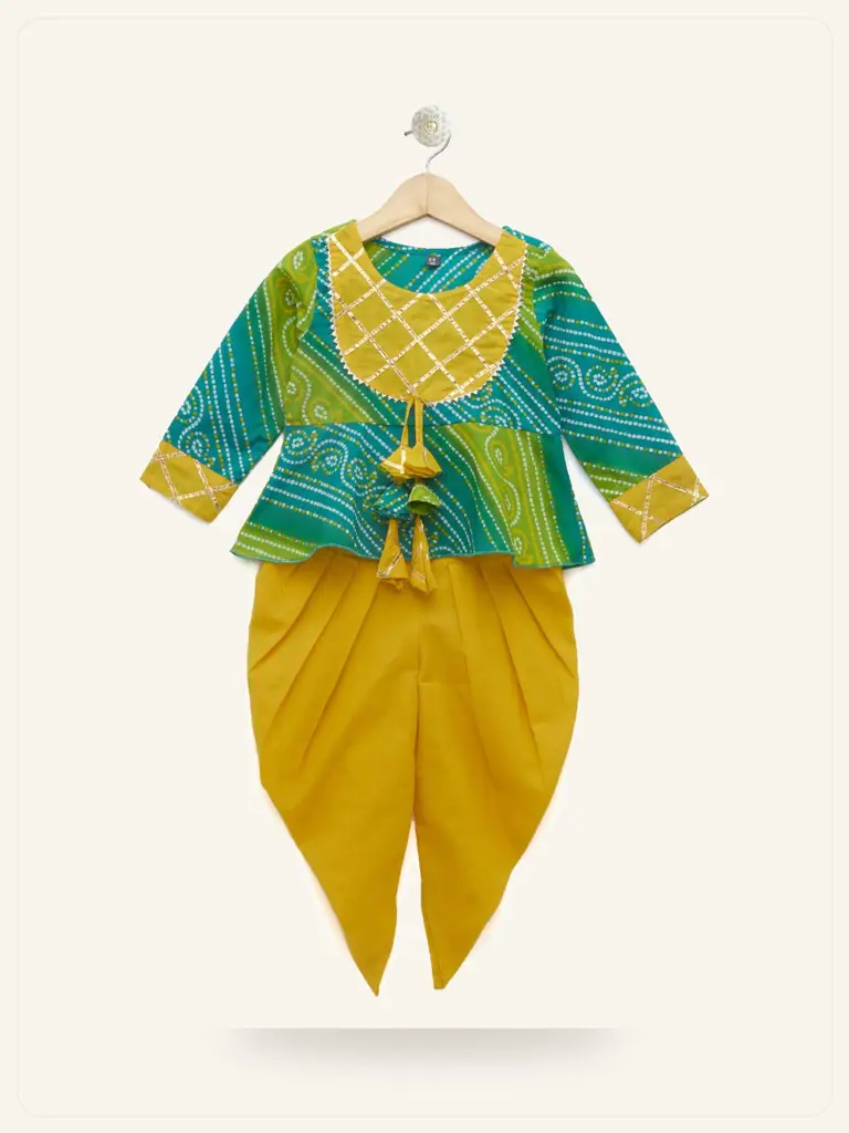 Kids Cotton Dhoti Kurta - model studio photo