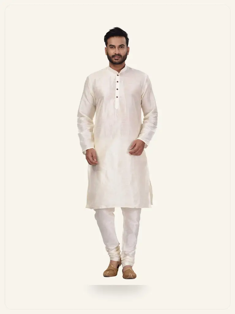 Linen Festive Kurta - model studio photo