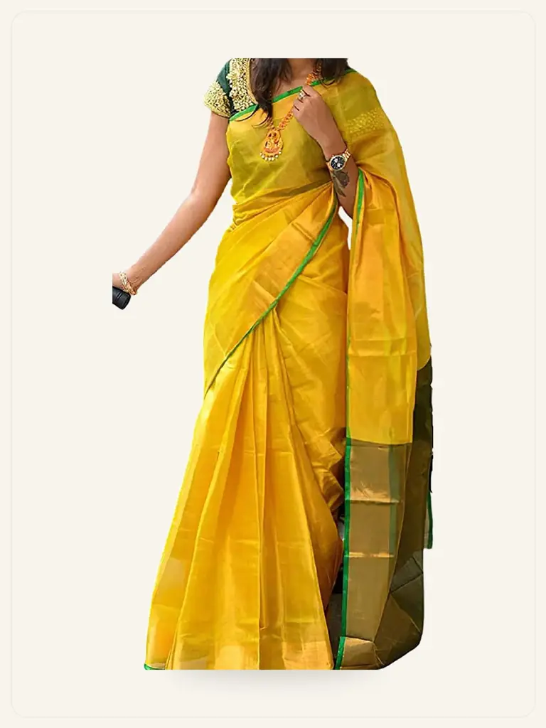 Linen Tissue Saree - alternate view