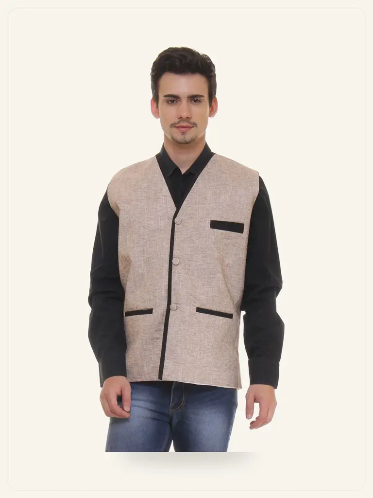 Linen Waistcoat - model studio photo