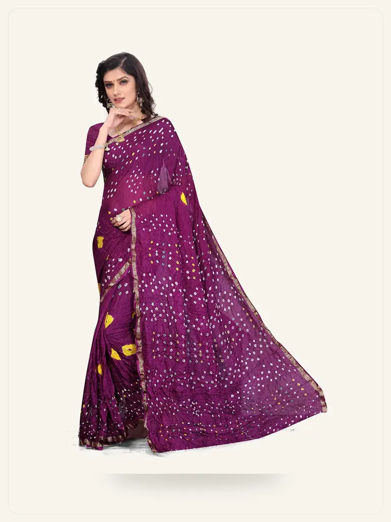 Paithani Inspired Silk Saree - model studio photo