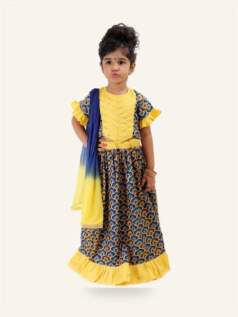 Printed Navratri Chaniya Choli - model studio photo