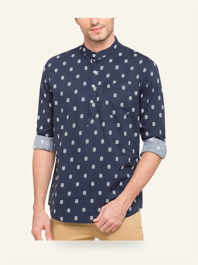 Printed Short Kurta - model studio photo