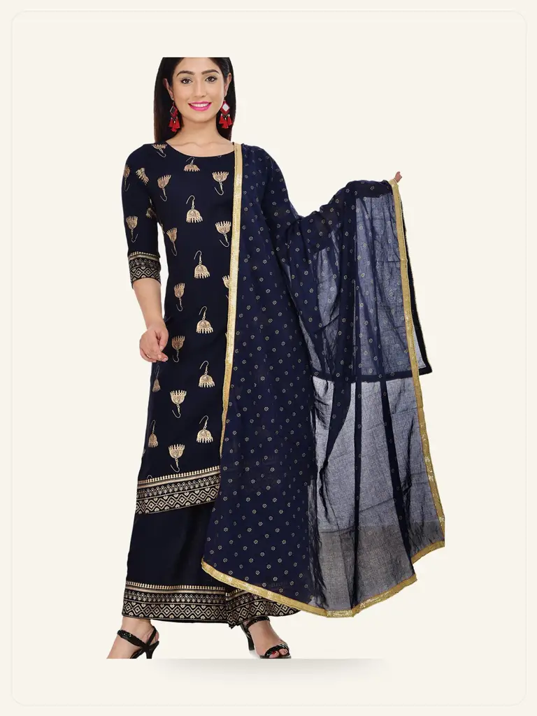 Rayon Printed Kurta Set - alternate view