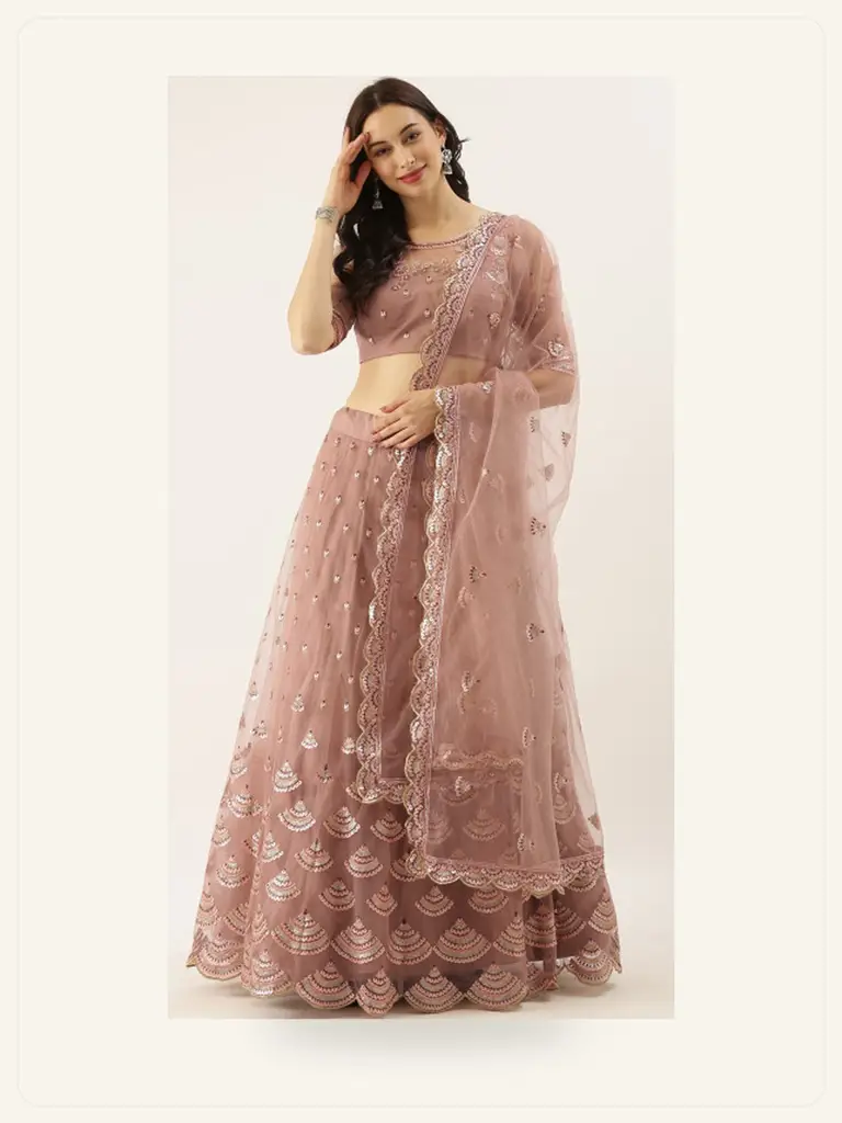 Sequin Cocktail Lehenga - model studio photo