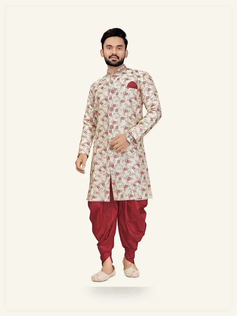 Silk Sherwani Set - model studio photo