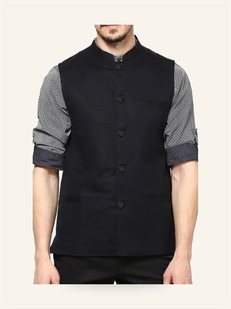 Velvet Bandhgala Waistcoat - alternate view